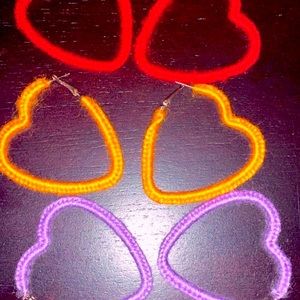 Bright color heart ❤️ earrings